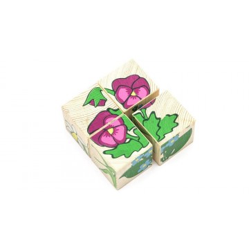 Кубики «Сложи рисунок: Цветы»