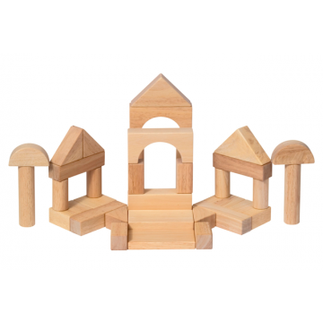 Конструктор геометрический «Построй свой город» 35 в деревянном ящике