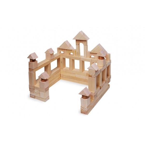 Конструктор геометрический «Построй свой город» 85 в деревянном ящике